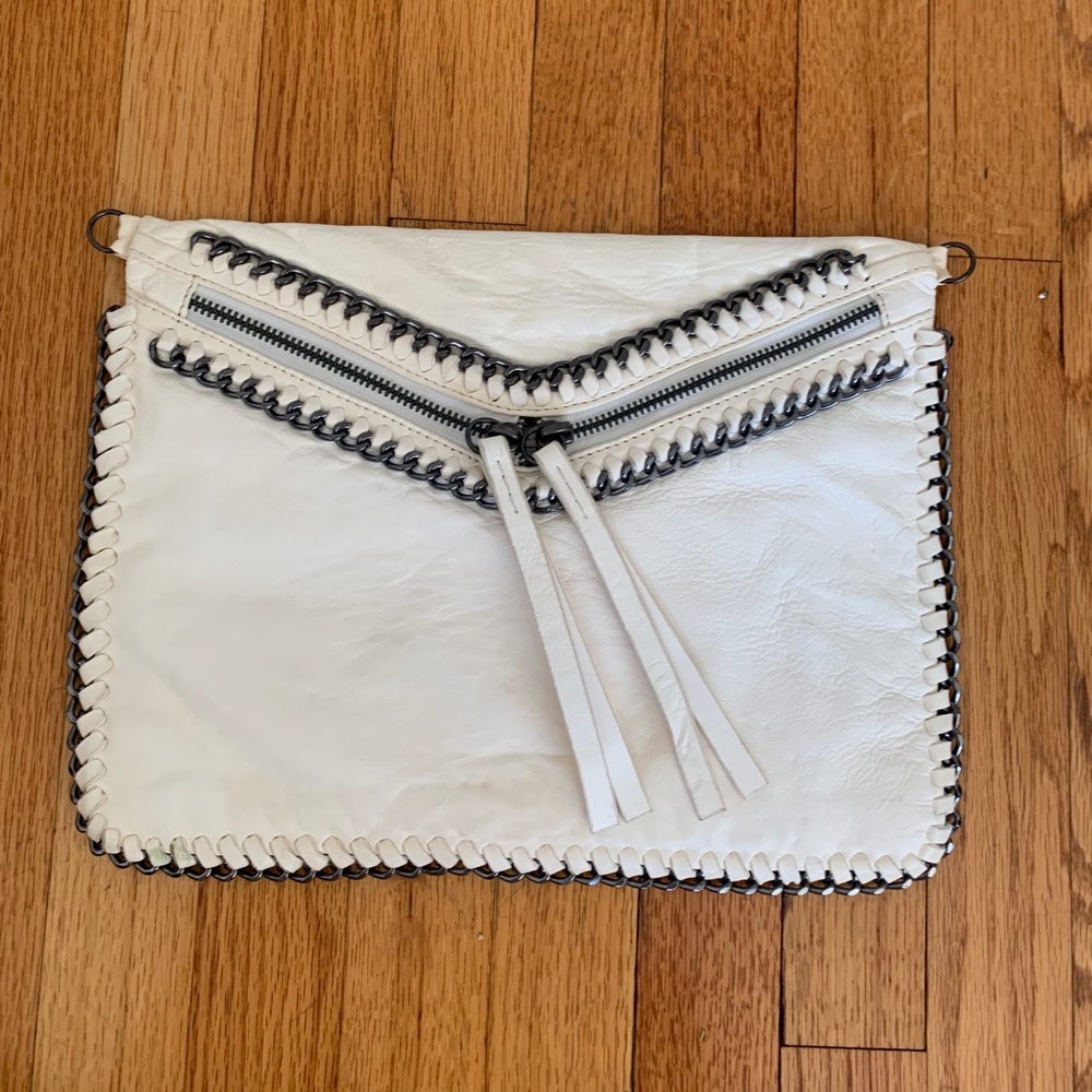 Treesje White Gunmetal Chain Crossbody